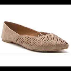 Distressed Perforated Taupe Flats